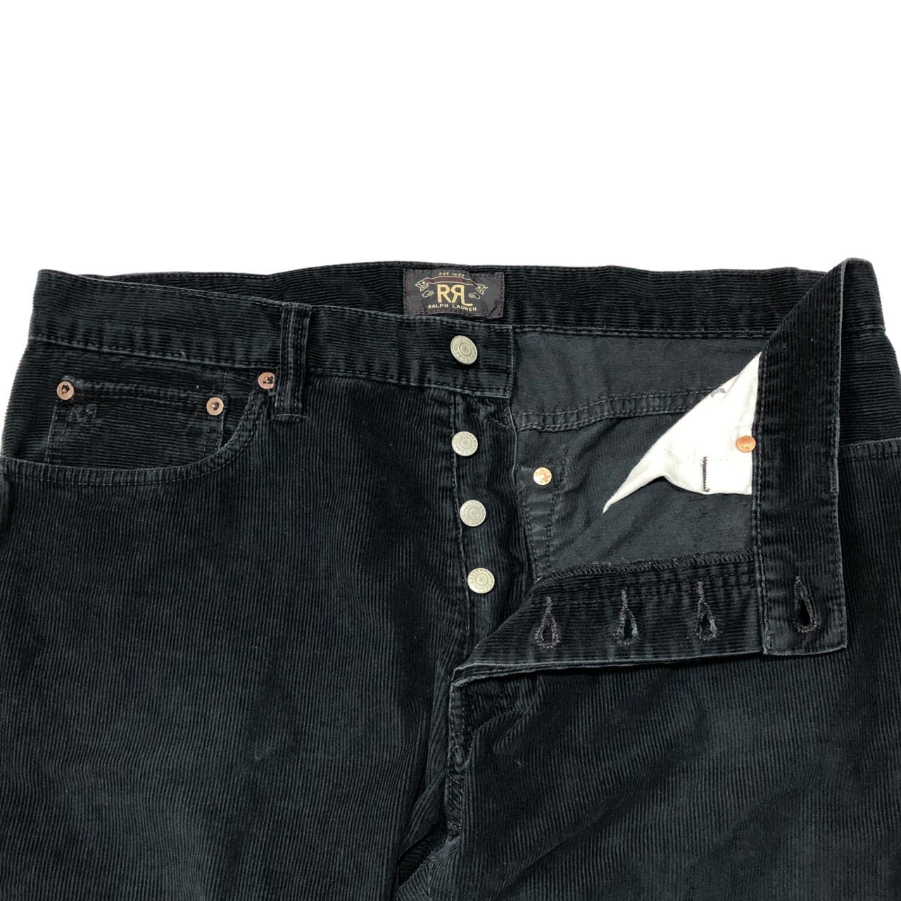 RRL(ダブルアールエル) コーデュロイ トラウザー パンツ 34/32 ブラック USA製