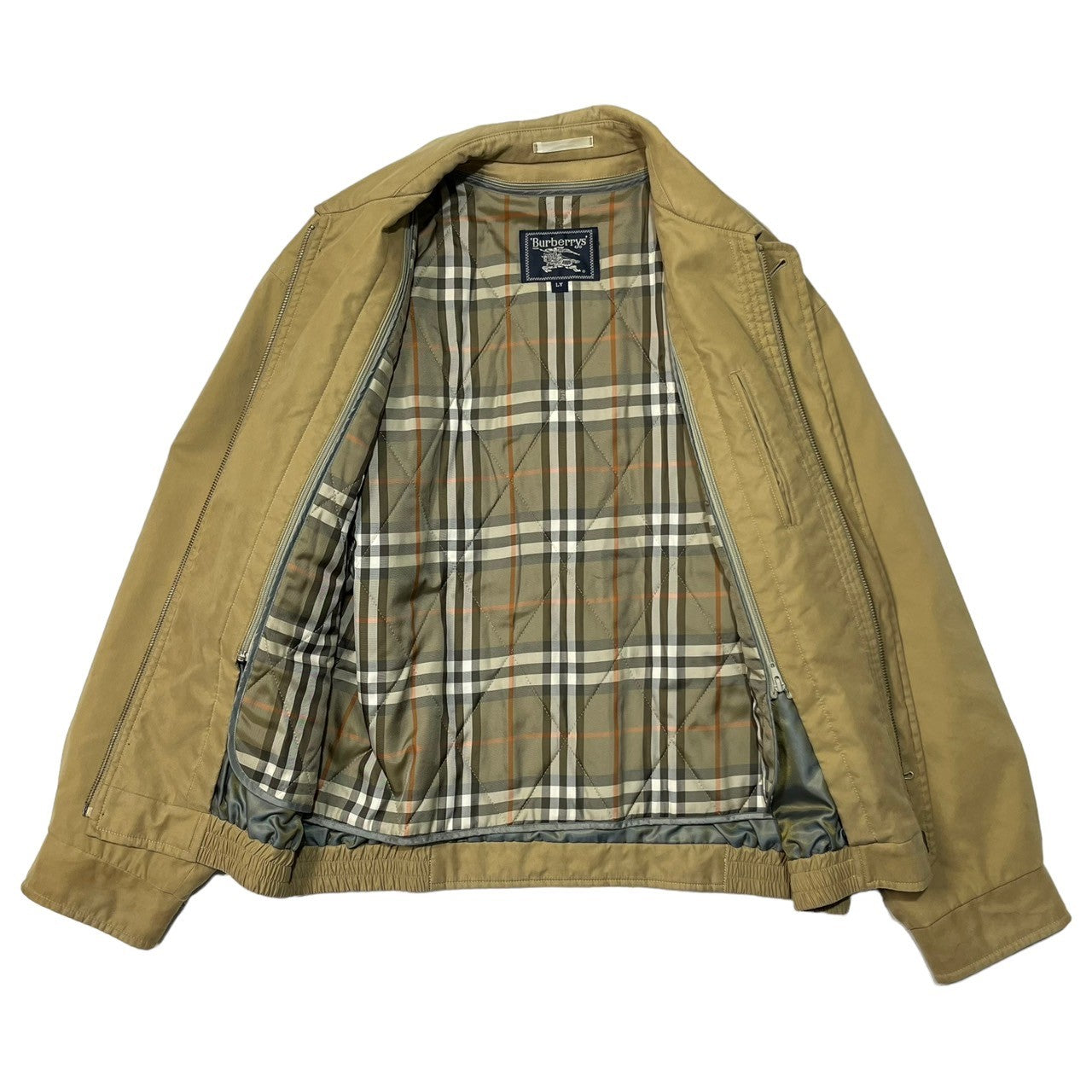 Burberrys(バーバリーズ) 80's ヴィンテージ ノバチェック ライナー ブルゾン ジャケット ホース刺繍 スイングトップ BBP-124-46 LY ベージュ 80年代