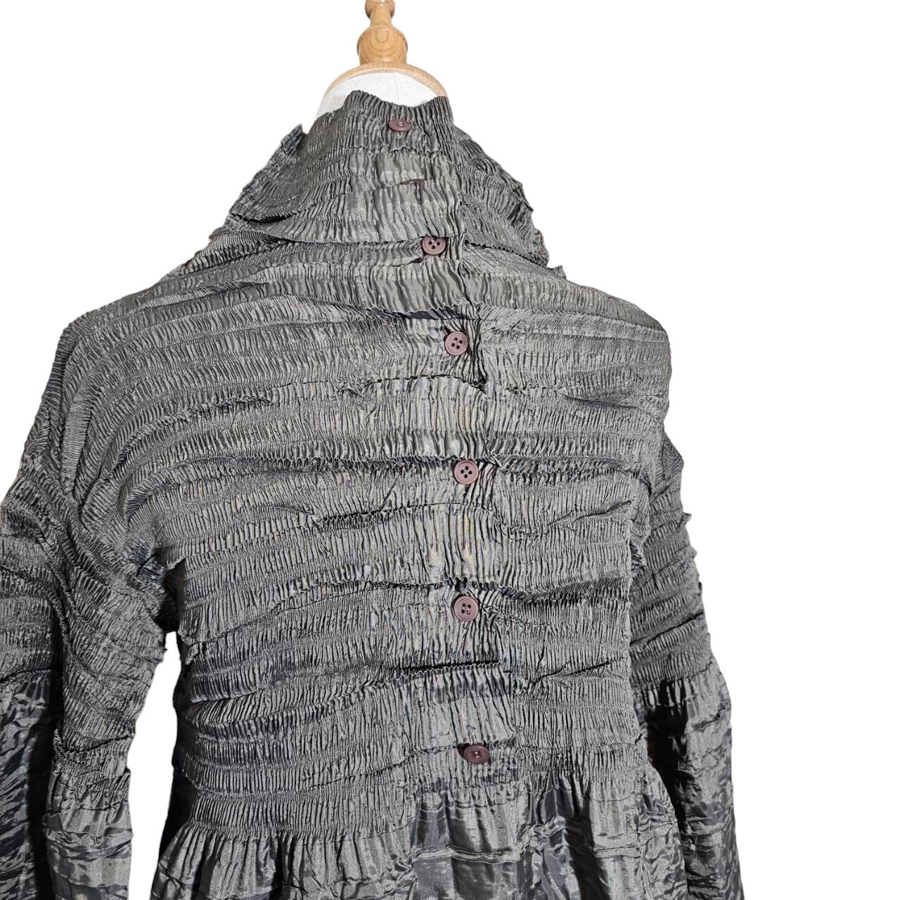 ISSEY MIYAKE(イッセイミヤケ) 98AW pleated long dress/プリーツロングワンピース/ドレス IM84-FH918 SIZE S カーキ 90's/ヴィンテージ/アーカイブ/シワ加工