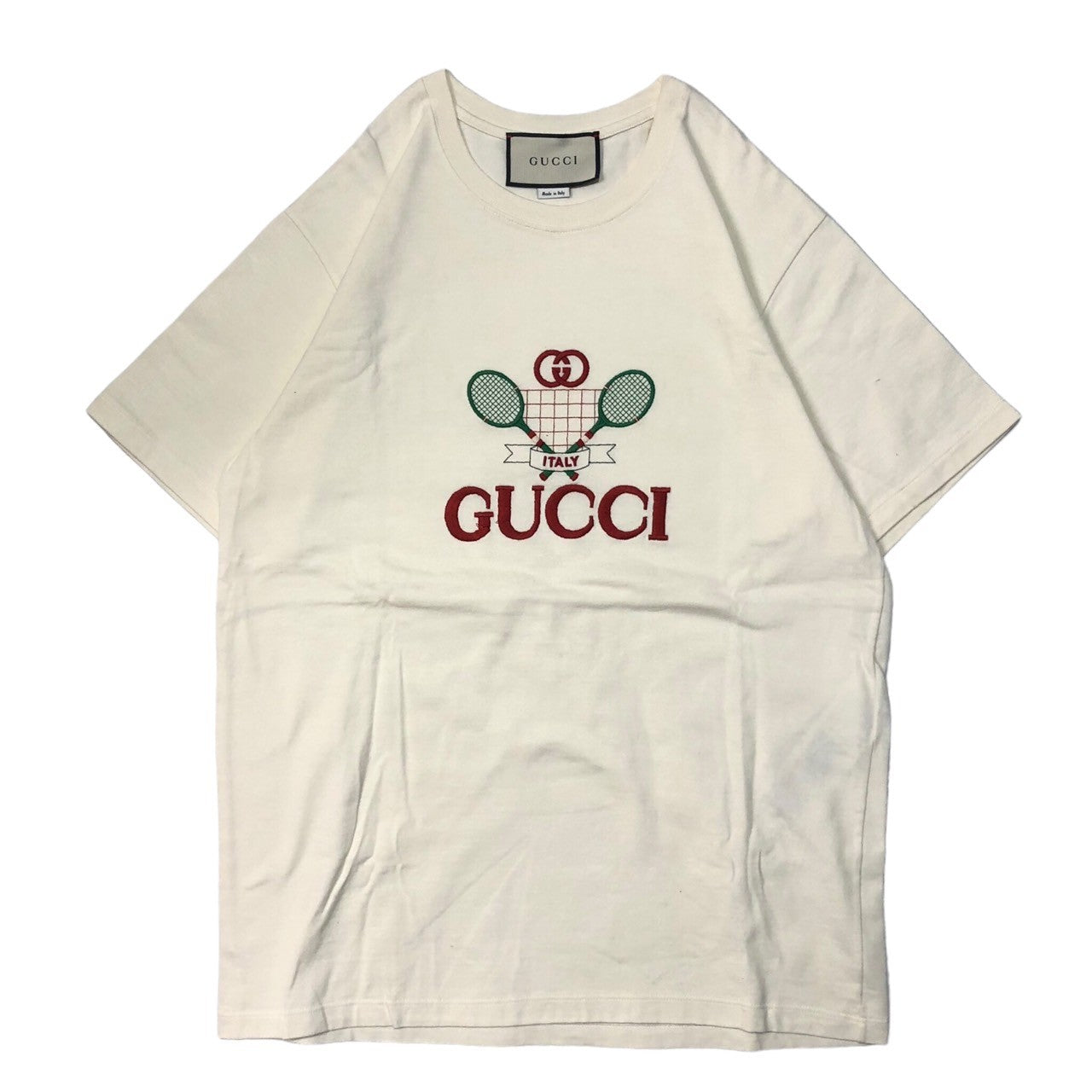 SALE豊富な【新品タグ付き】グッチ GUCCI 20SS テニス刺繍 半袖Tシャツ 白 トップス