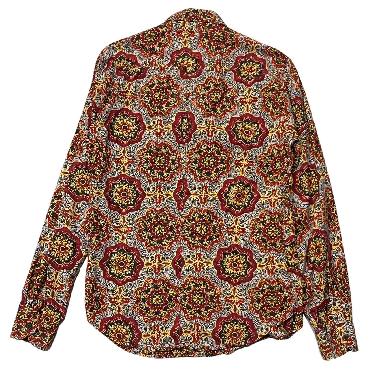 DRIES VAN NOTEN(ドリスヴァンノッテン) oriental allover pattern long sleeve cotton shirt オリエンタル 総柄 長袖 コットンシャツ SIZE 48(M) レッド
