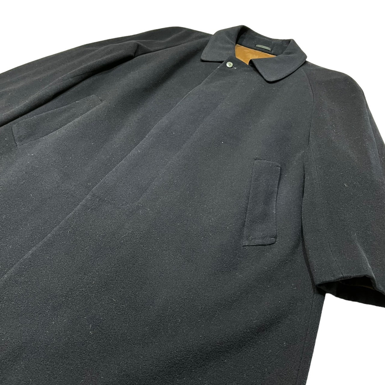 LANVIN(ランバン) 90~00's Cashmere blend wool coat with stainless steel collar/カシミヤ混ウールステンカラーコート SIZE表記無し(L程度) ネイビー