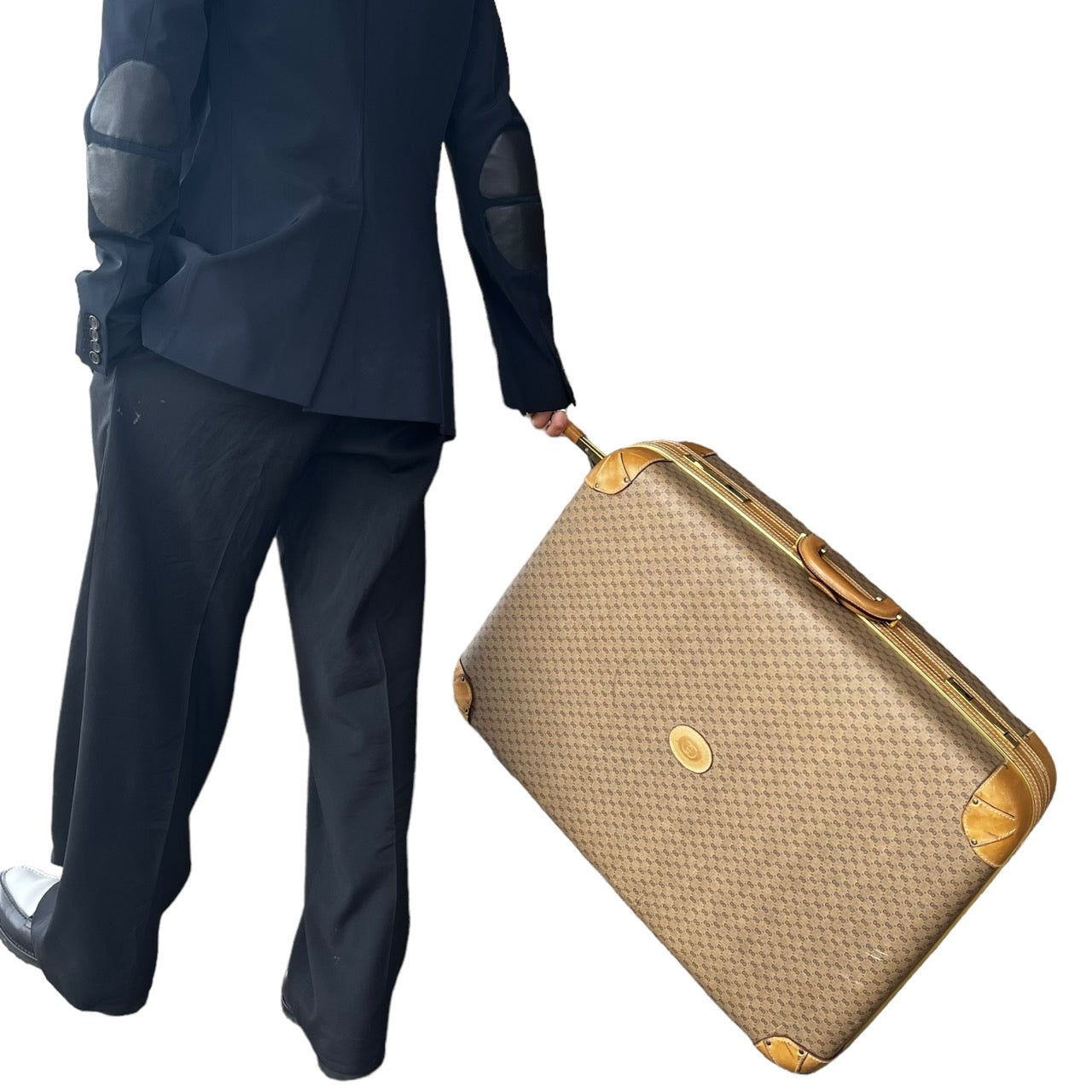 GUCCI(グッチ) vintage GG trunk case/ヴィンテージトランクケース/キャリーケース/旅行鞄 ベージュ 推定70年代~80年代/稀少