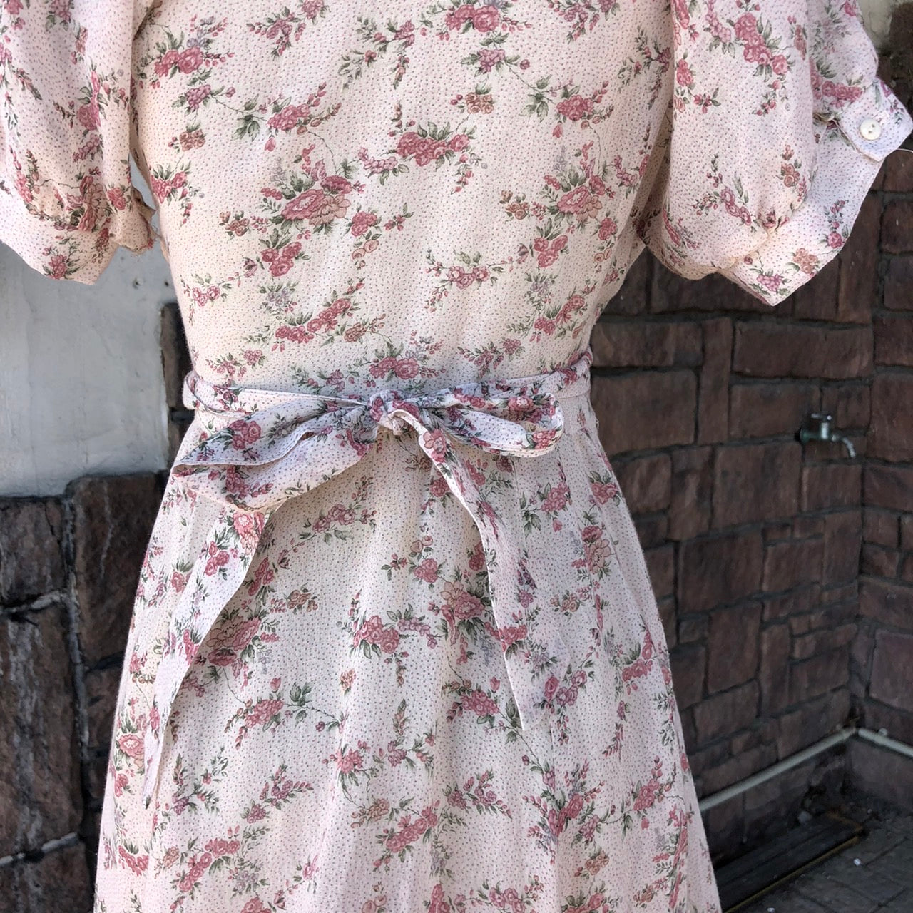 GANNE SAX(ガニーサックス) 70'sフラワープリントドレス 2554020 7(S~M程度) ピンク