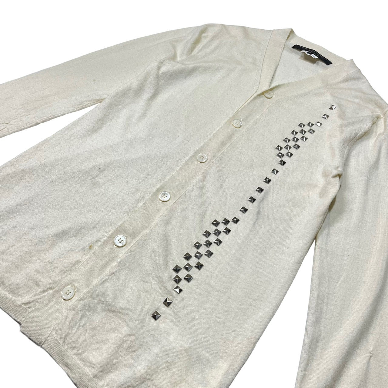 COMME des GARCONS HOMME PLUS(コムデギャルソンオムプリュス) 13SS studded cardigan スタッズ ニット カーディガン PK-N006 S アイボリー/ホワイト系 AD2012 The Tree of Youth