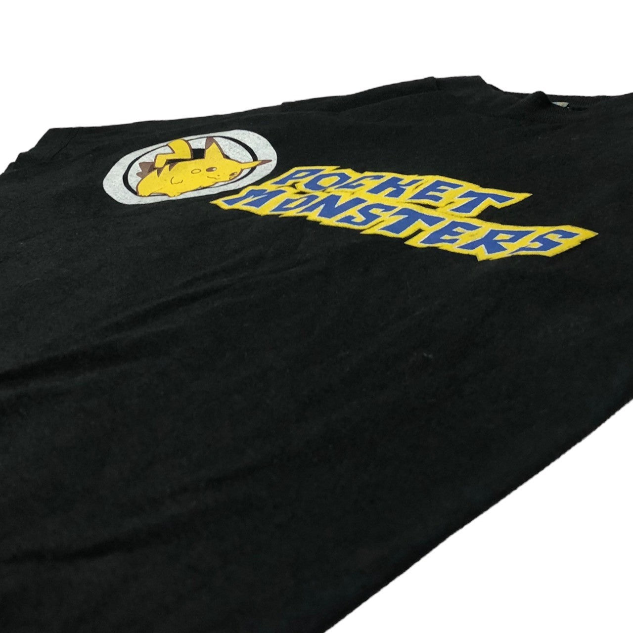 Pokemon(ポケモン) 90’s ~ 00's "Pikachu” vintage Tee ピカチュウ ロゴ ヴィンテージ アニメ ゲーム Tシャツ L(小さめな作り) ブラック Pocket Monster ポケットモンスター 任天堂 公式