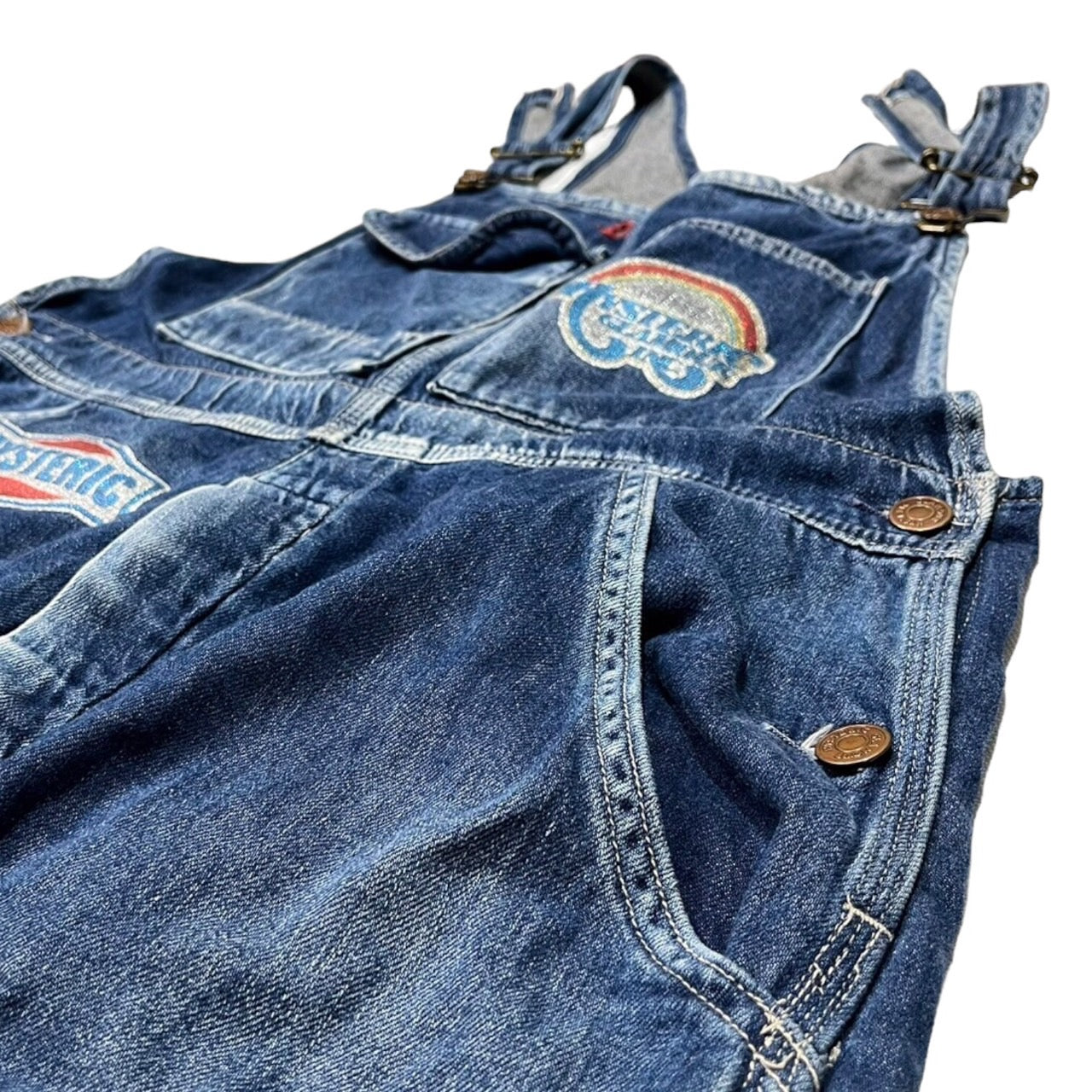HYSTERIC GLAMOUR(ヒステリックグラマー) 00's Lame logo denim overalls/ラメロゴデニムオーバーオール 2AP-1640 FREE インディゴ/ブルー系 90's/Y2K/稀少モデル