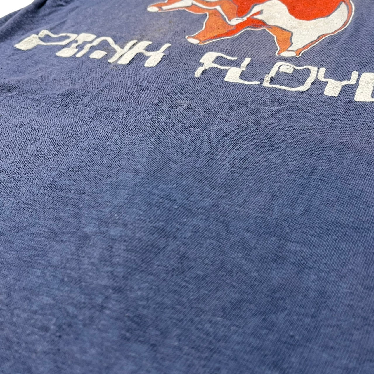 VINTAGE(ヴィンテージ) 70's PINK FLOYD PIG Tee/バントTシャツ/豚 SIZE S ブルー×レッド 推定70年代 ピンクフロイド