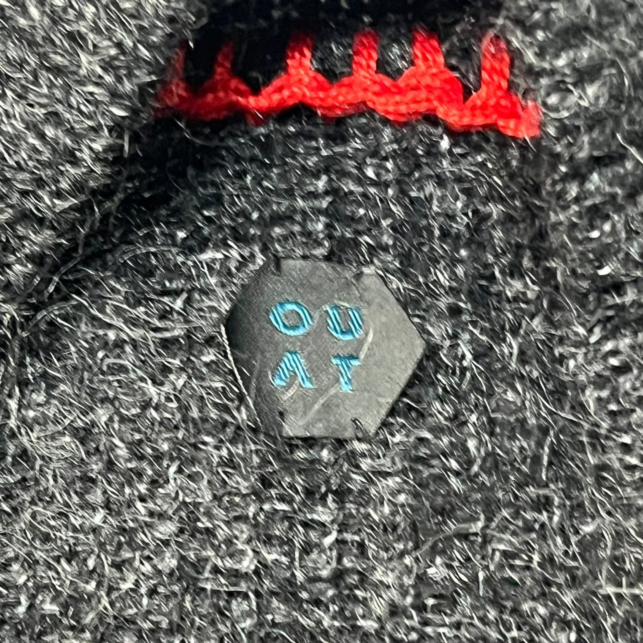 OUAT(オーユーエーティー) MOHAIR OFFICE CARDIGAN モヘア カーディガン ステッチ 0007025CD 2(M程度) グレー×レッド