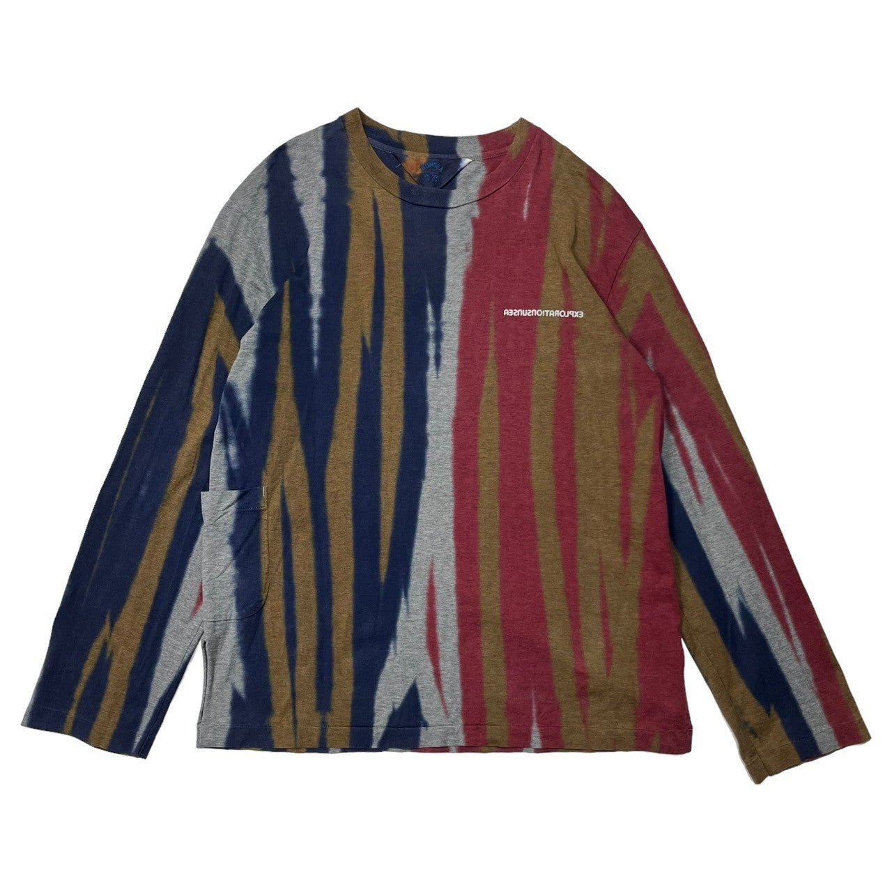 SUNSEA(サンシー) 18AW Exploration Long T タイダイ 染め ロング Tシャツ ロンT SIZE 3(L) アッシュグレー×ブルー×レッド