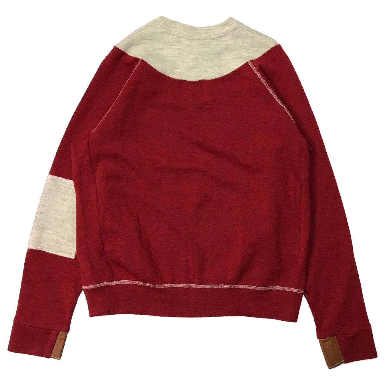 SUNSEA(サンシー) 20AW JACQUES M.WET SWAETER 3ポケット ウール ニット スウェット セーター 表記無し(L程度) レッド×アイボリー prototype