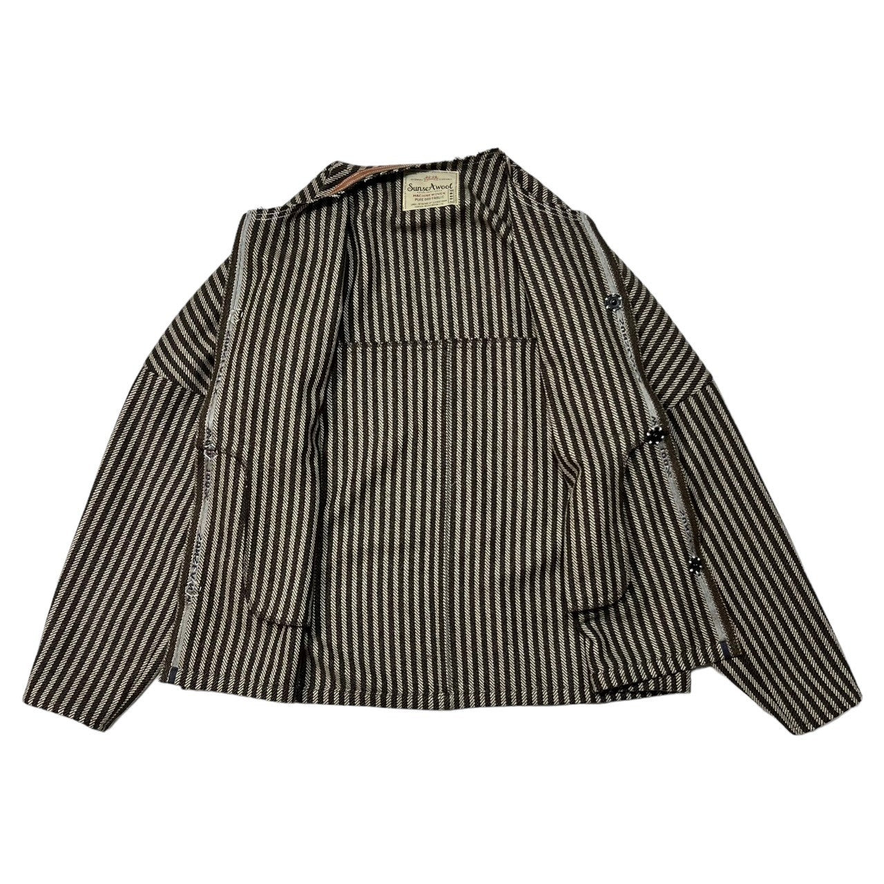 SUNSEA(サンシー) 28th Collection Stripe Blouson ストライプ ブルソン 23AW SUNSEA2838 SIZE 2(M) ブラウン 23AW 1stデリバリーアイテム