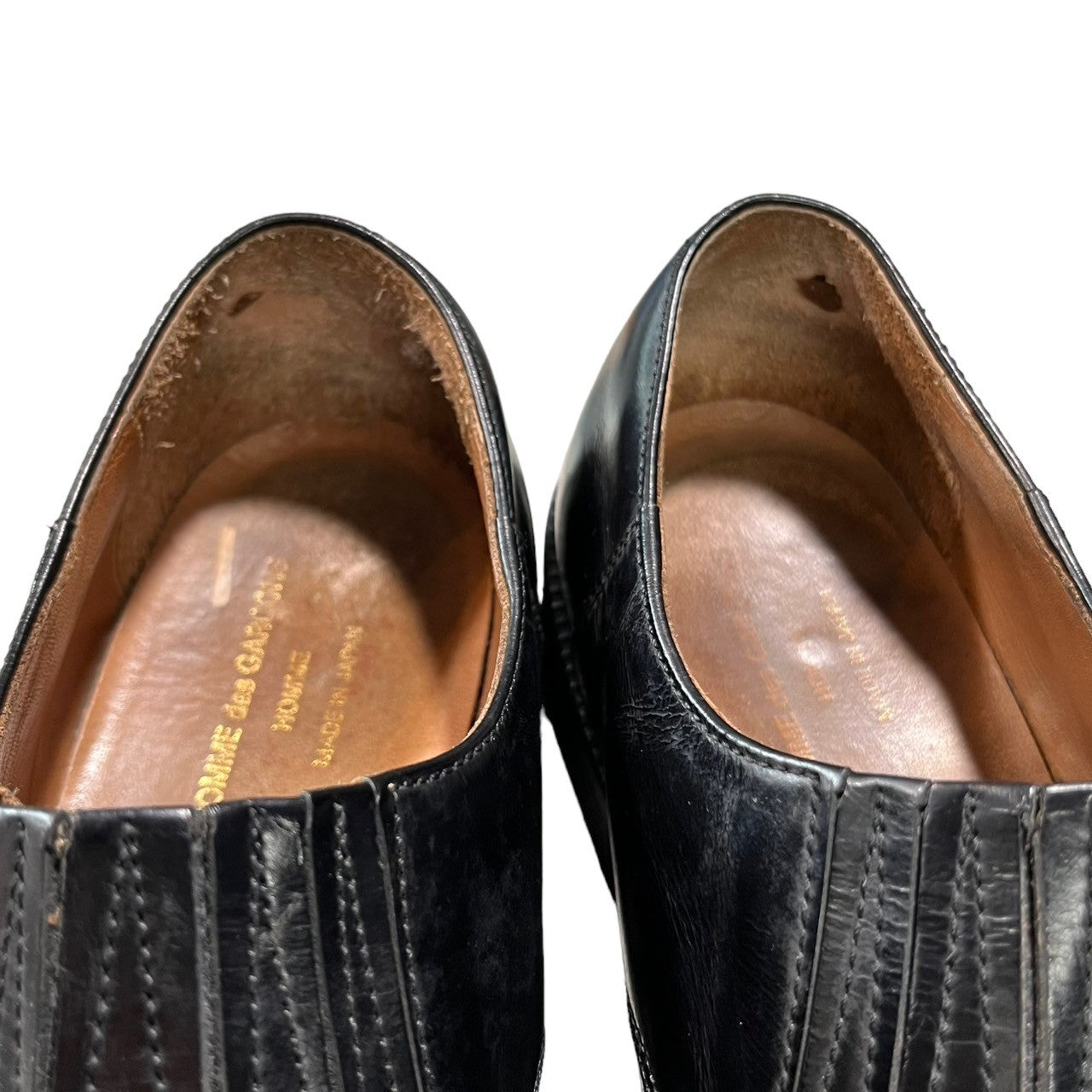 COMME des GARCONS HOMME(コムデギャルソンオム) 00s front gore leather shoes/フロントゴアレザーシューズ/革靴 SIZE 24 1/2 ブラック 日本製