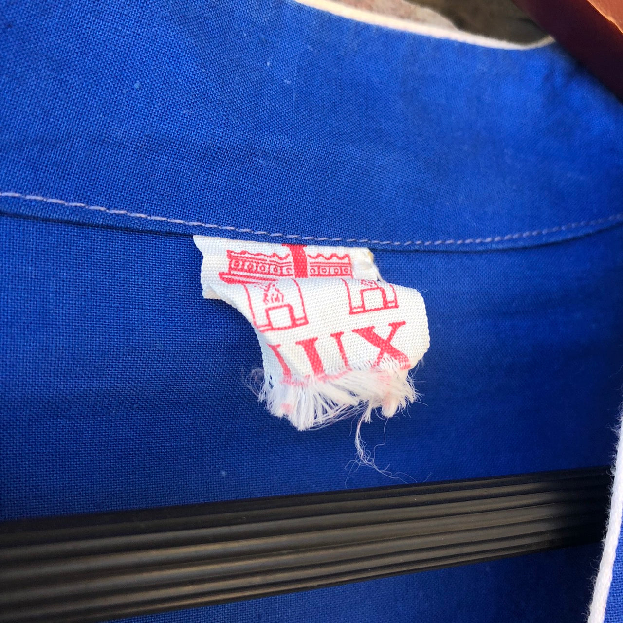 Euro vintage(ヨーロッパヴィンテージ) バックギャザー変形ワンピース 表記なし(Mサイズ程度) ブルー