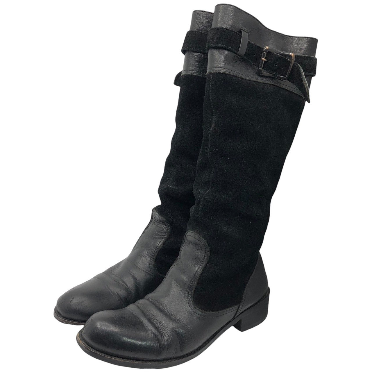 Y's(ワイズ) 00's suede leather long boots スウェード レザー ロング ブーツ 6(24cm程度) ブラック ヨウジ ヤマモト