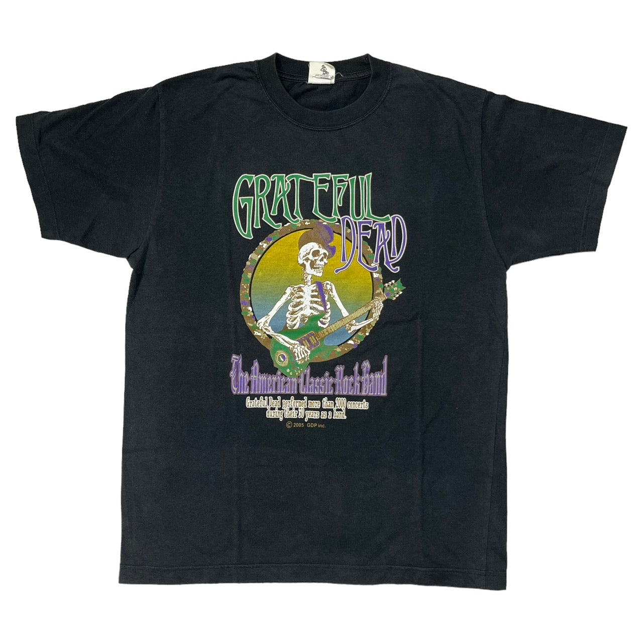 Grateful Dead(グレイトフルデッド) 00's skull band tee/バンドTシャツ/プリント/半袖/ヴィンテージ M ブラック ©2005 GDP inc. アメリカロックバンド