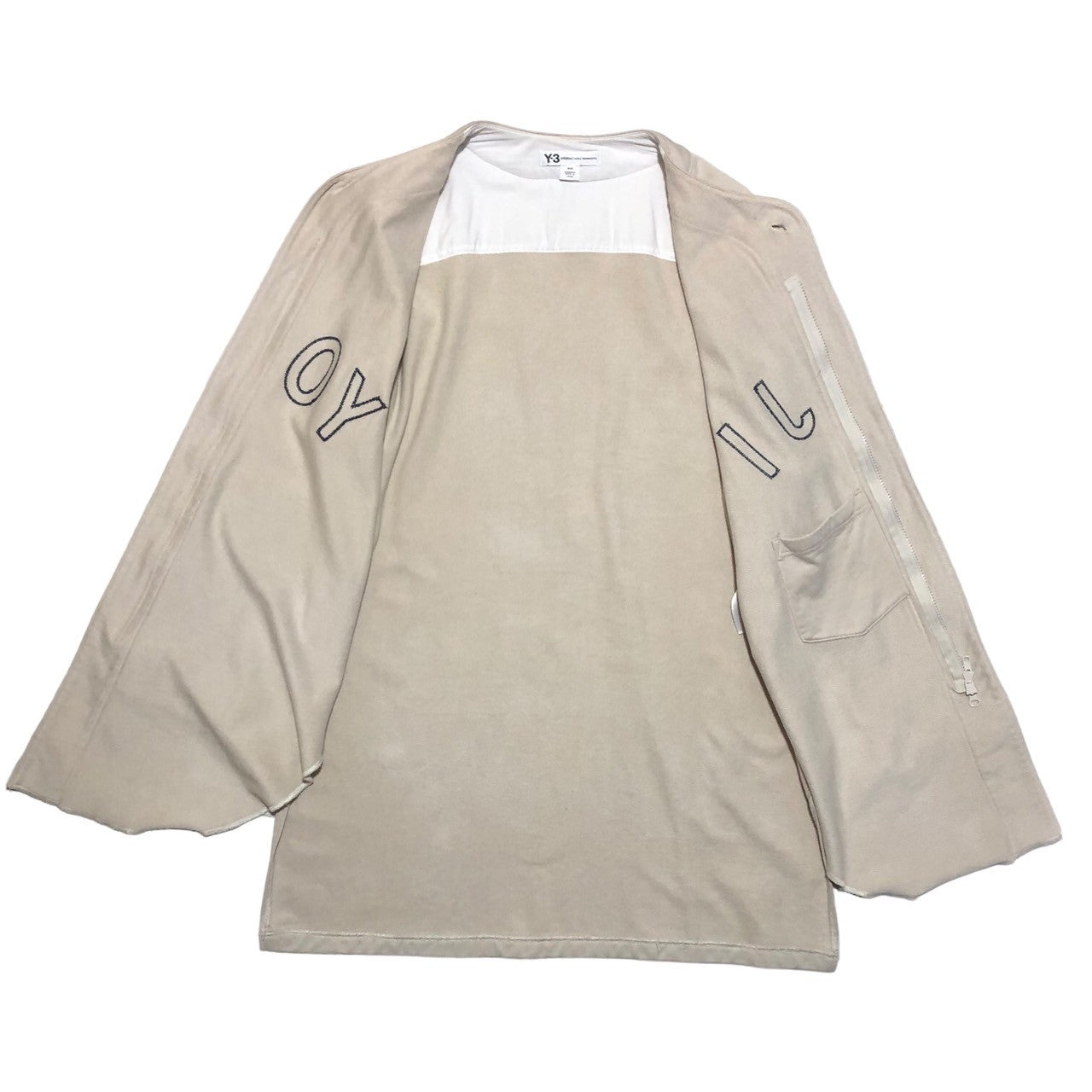 Y-3(ワイスリー) M FT YOHJI LETTERS BASEBALL SHIRT ヨウジ レターズ ベースボール シャツ FJ0435 SIZE M アイボリー