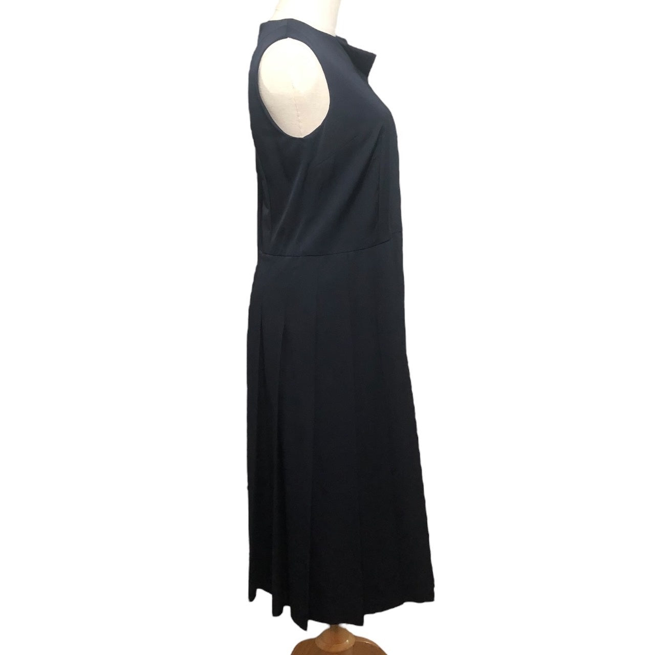 COMME des GARCONS(コムデギャルソン) 11AW wool gabardine docking dress キュプラ 切替 ウール ギャバジン ドッキング ノースリーブ ワンピース ドレス 再構築 GH-O023 S ネイビー×ブラック AD2011