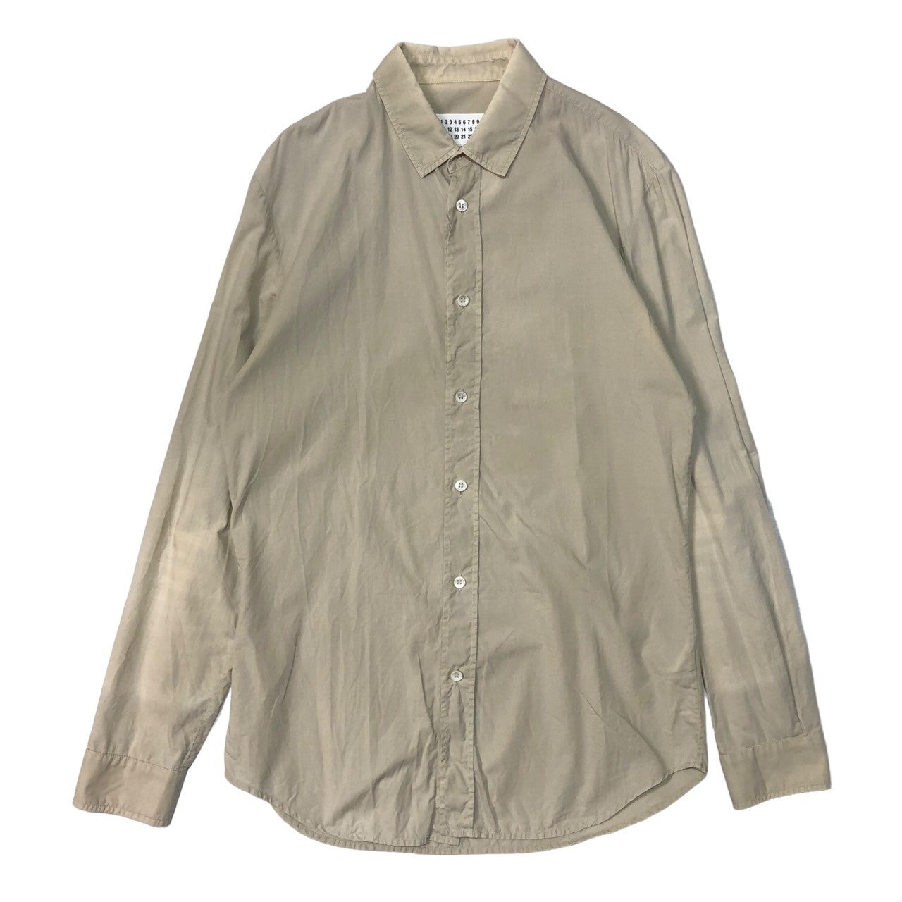 MAISON MARGIELA(メゾンマルジェラ) 15SS regular collar shirt/レギュラーカラーシャツ  S30DL0283-S38778 SIZE 46(S) ベージュ