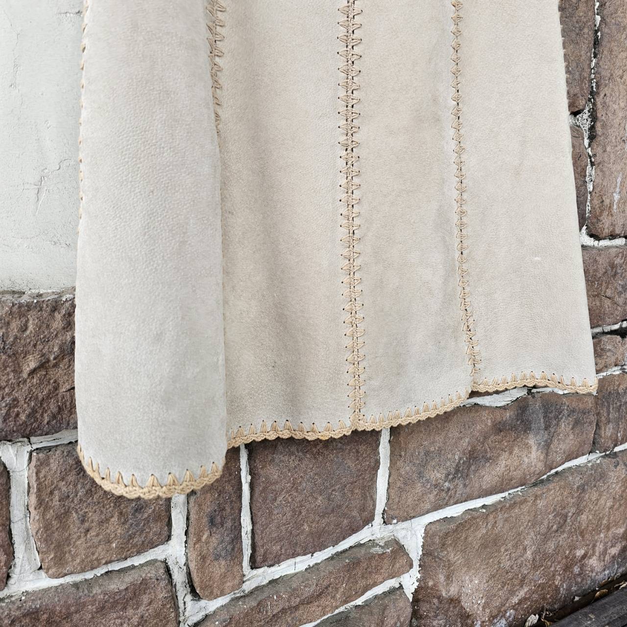 VINTAGE(ヴィンテージ) 刺繍レザーフレアスカート FREE ベージュ