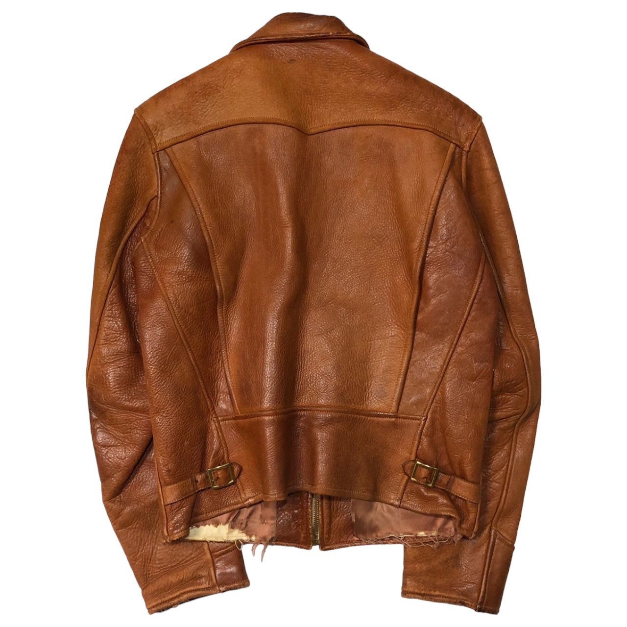 MYERS(メイヤーズ) ~50’s DEER SKIN SPORTS JACKET ヴィンテージ レザー ジャケット 表記無し(M程度) ブラウン TALON ジップ 50年代 以前