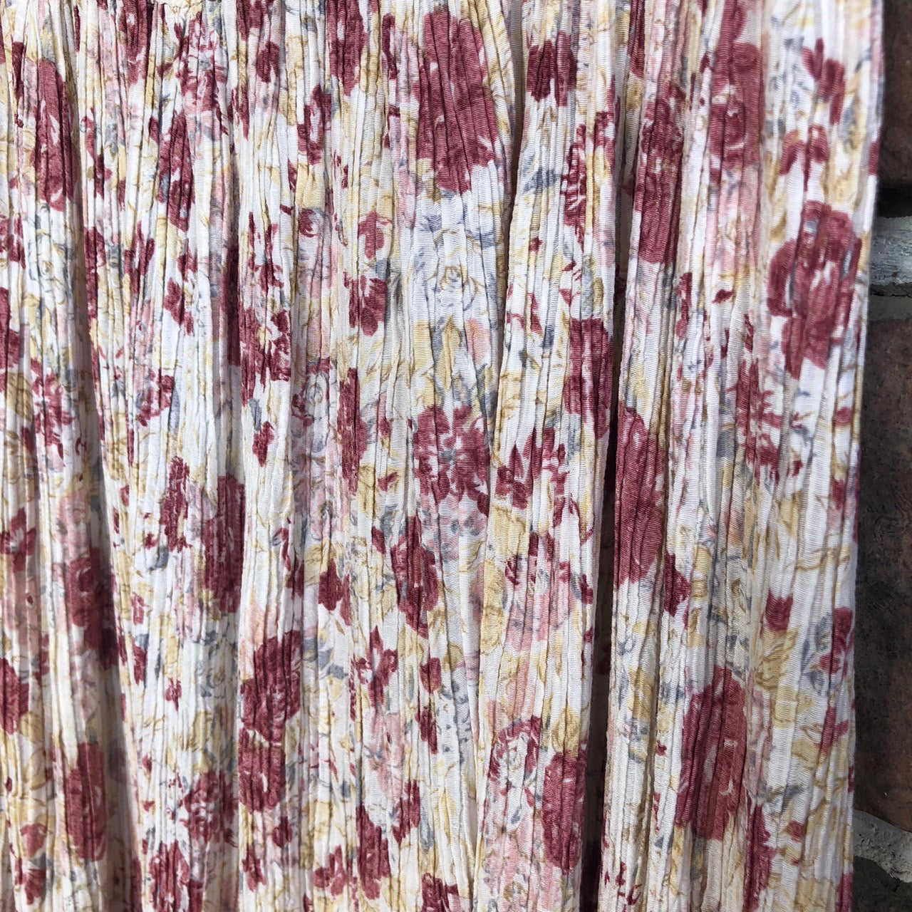 Euro Vintage(ヨーロッパヴィンテージ) Soyogi_プリーツ花柄スカート 表記なし(FREEサイズ) ピンク