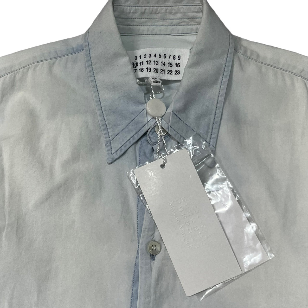 MAISON MARGIELA(メゾンマルジェラ) 16SS bleached pullover shirt ブリーチ加工 プルオーバーシャツ S30DL0314 SIZE 44(S) ライトブルー