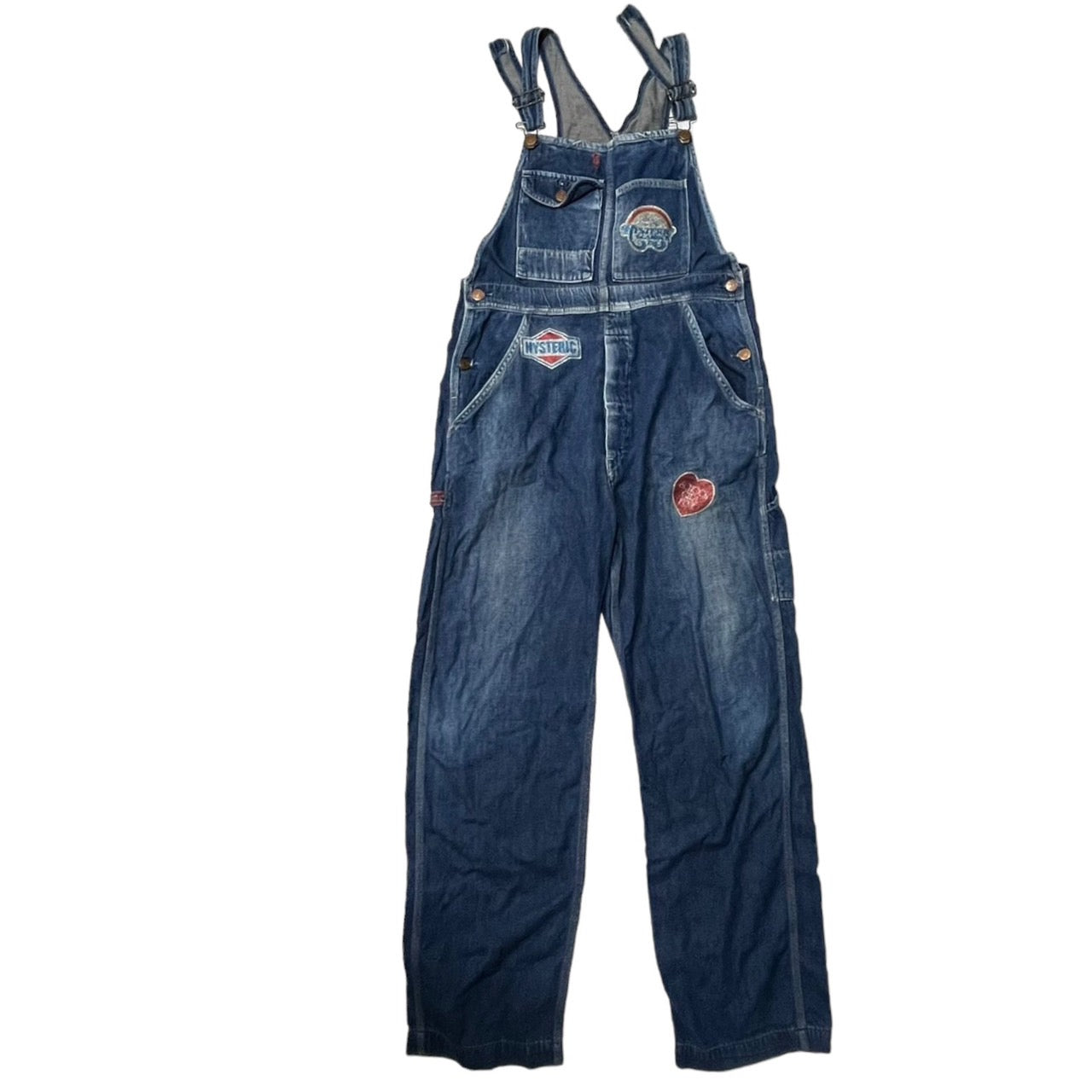HYSTERIC GLAMOUR(ヒステリックグラマー) 00's Lame logo denim overalls/ラメロゴデニムオーバーオール 2AP-1640 FREE インディゴ/ブルー系 90's/Y2K/稀少モデル