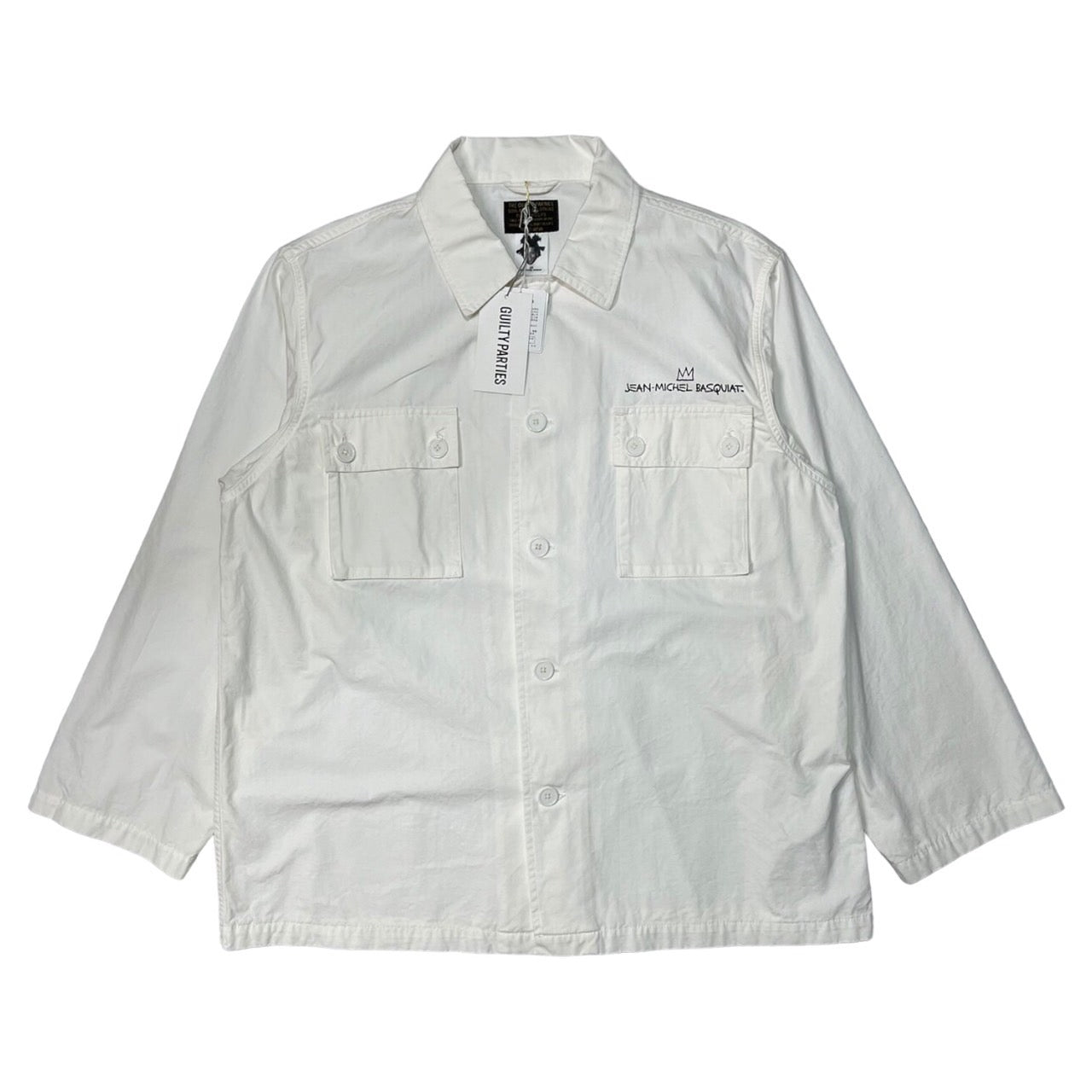 WACKO MARIA×Jean-Michel Basquiat (ワコマリア × ジャン・ミシェル・バスキア) ARMY SHIRT (TYPE-2) アーミーシャツ バックプリント ミリタリー ジャケット BASQUIAT-WM-ML02 M ホワイト