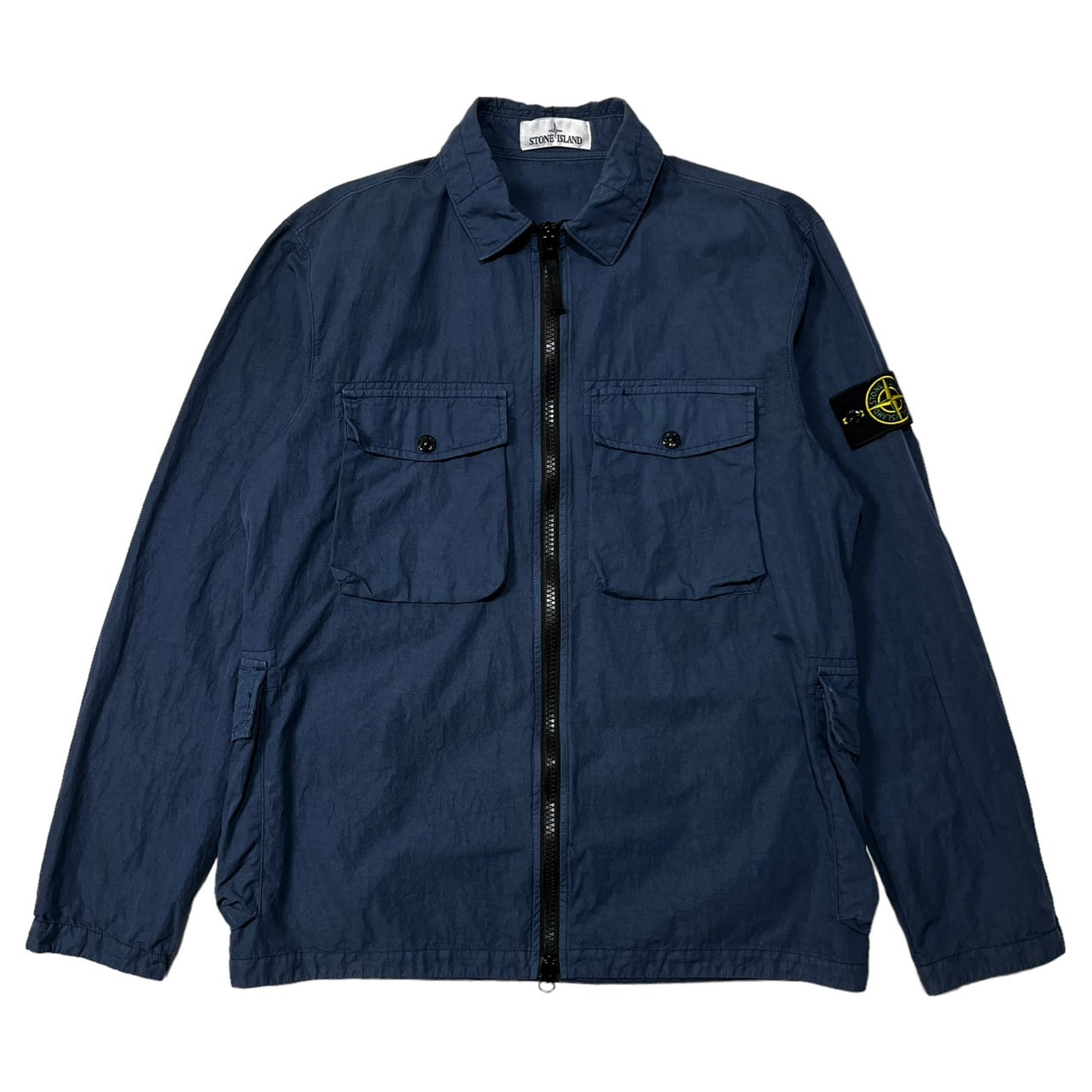 STONE ISLAND(ストーンアイランド) zip front over shirt ジップフロント オーバーシャツ 701512208 SIZE M ネイビー