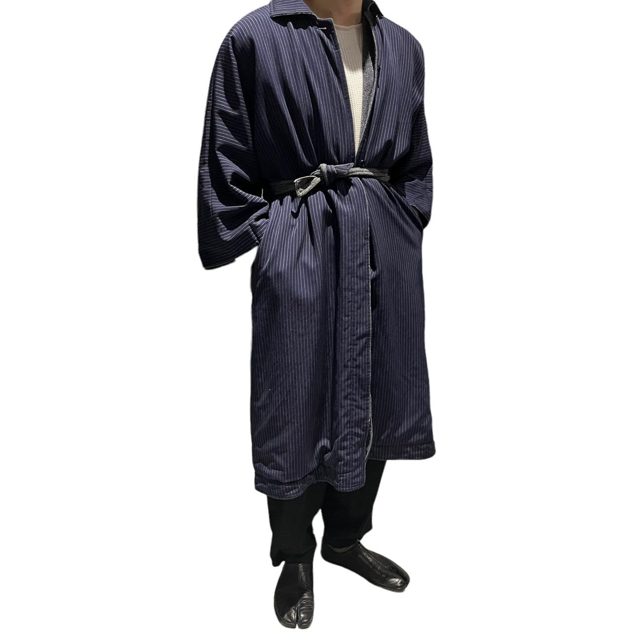 COMME des GARCONS(コムデギャルソン) 70~80's vintage kimono coat/ヴィンテージ着物コート/70年代/80年代/最初期/川久保玲 SIZE FREE ネイビー×グレー AD表記無し 稀少品