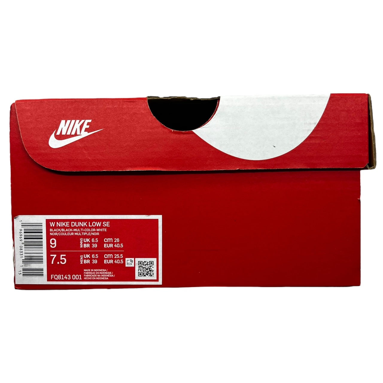 NIKE(ナイキ) WMNS Dunk Low SE Just Do It ダンク ロー SE ジャスト ドゥ イット FQ8143-001 26cm ブラック×ブラックメタル