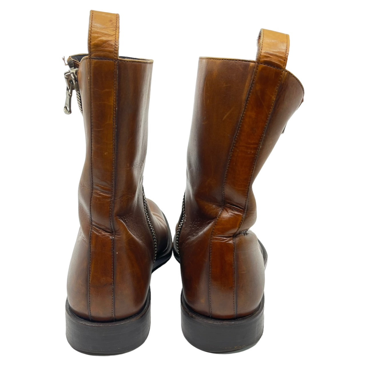 KRIS VAN ASSCHE(クリスヴァンアッシュ) 00's spiral zip boots/スパイラルジップブーツ/アーカイブ 82H01-M001-41 41(25.5~26cm程度) ブラウン Y2K