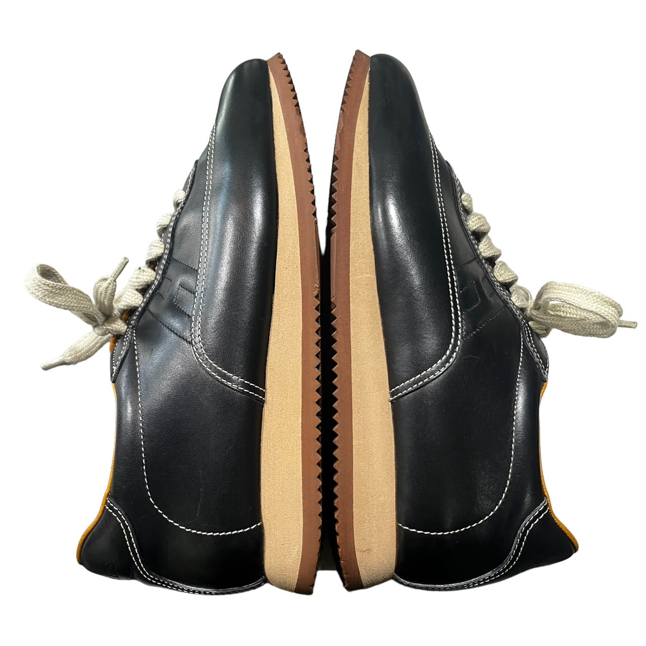 HERMES(エルメス) H logo quick sneakers Hロゴ クイック レザースニーカー SIZE 38(24.0) ブラック×ブラウン 袋付