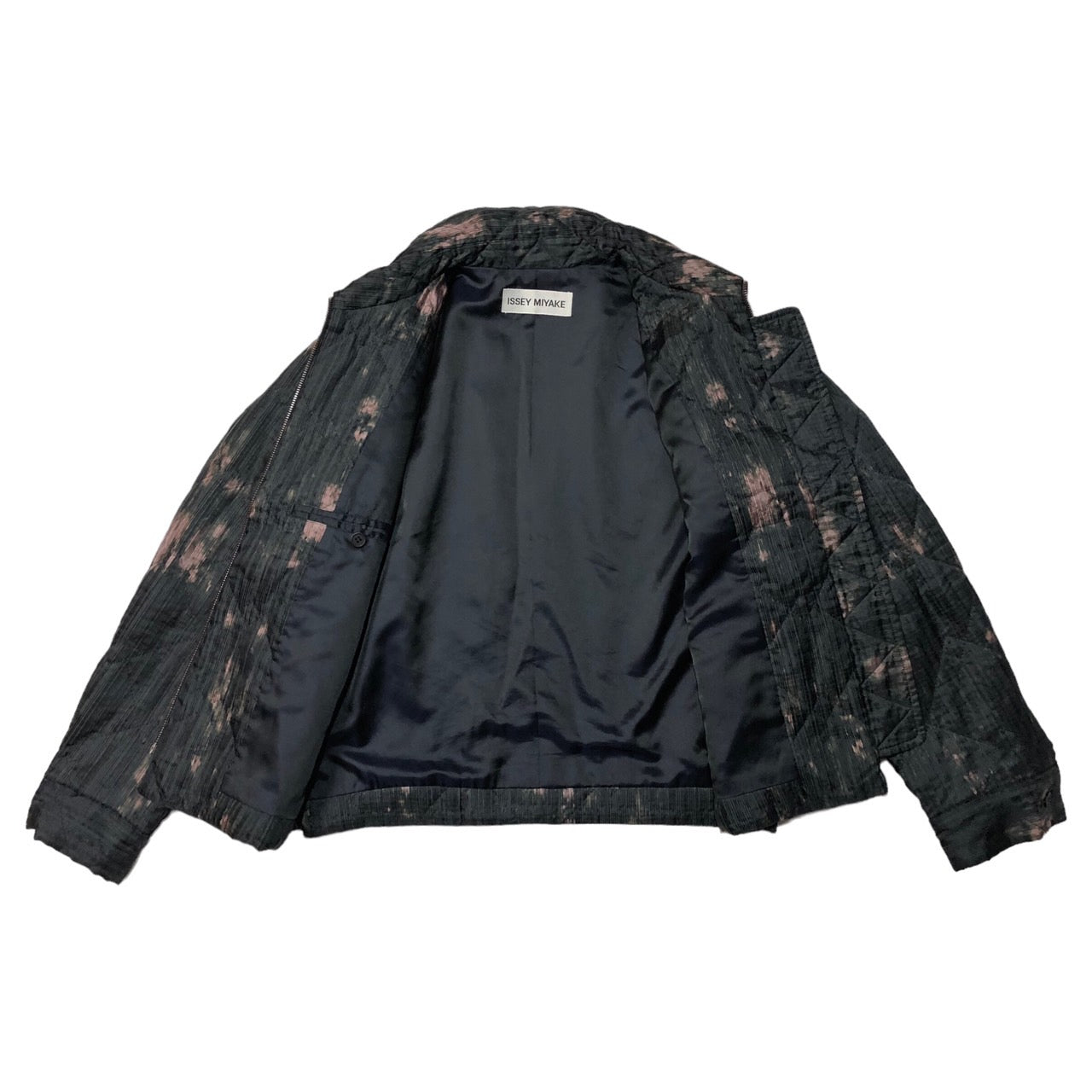 ISSEY MIYAKE(イッセイミヤケ) 98AW Vintage bleached quilted pleated jacket/ヴィンテージ脱色加工キルティングプリーツジャケット/90年代/アーカイブ IM84-FD924 SIZE M ブラック×パープル