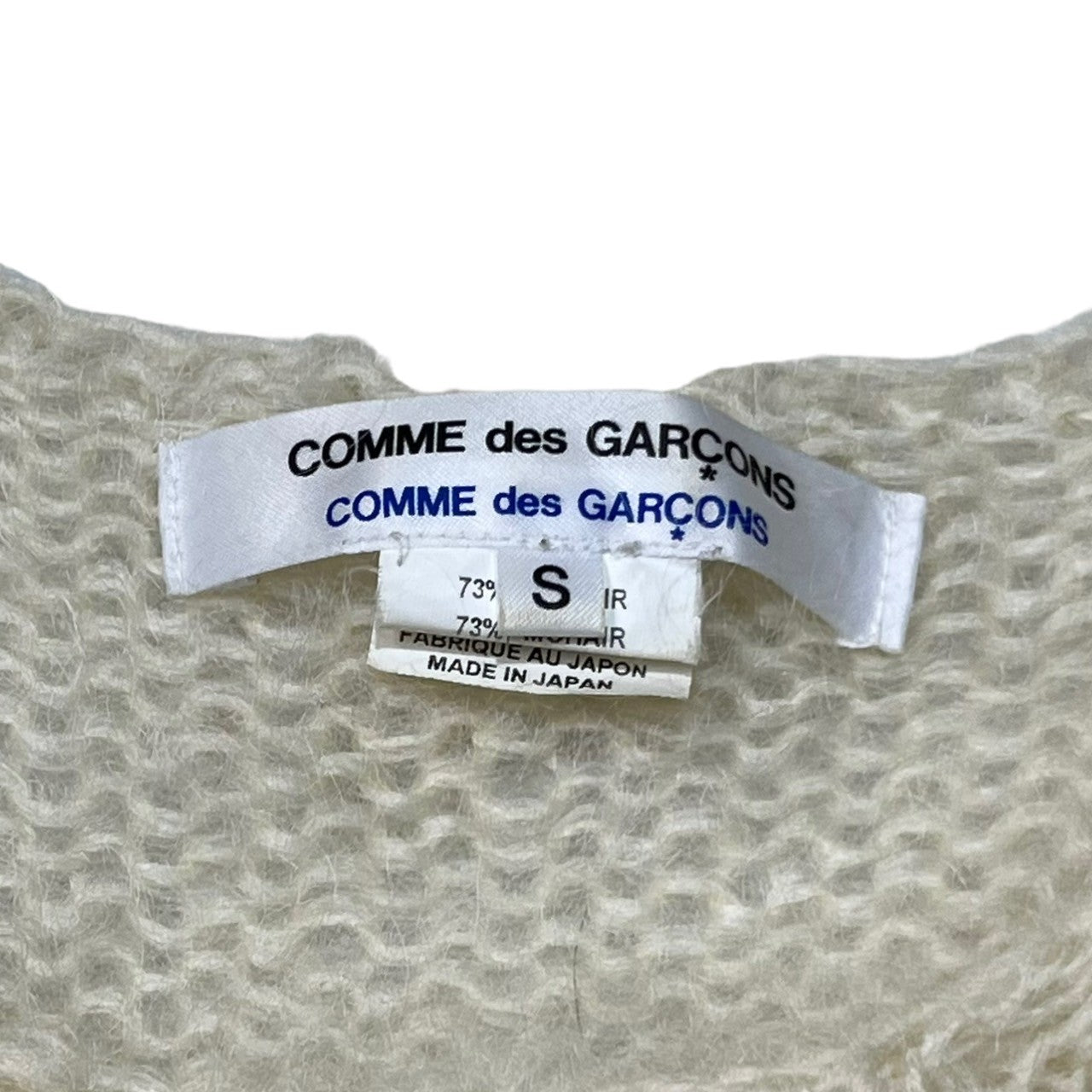 COMME des GARCONS COMME des GARCONS(コムデギャルソンコムデギャルソン) モヘア クルーネック ニット セーター 裾切替 W14N036 S アイボリー コムコム