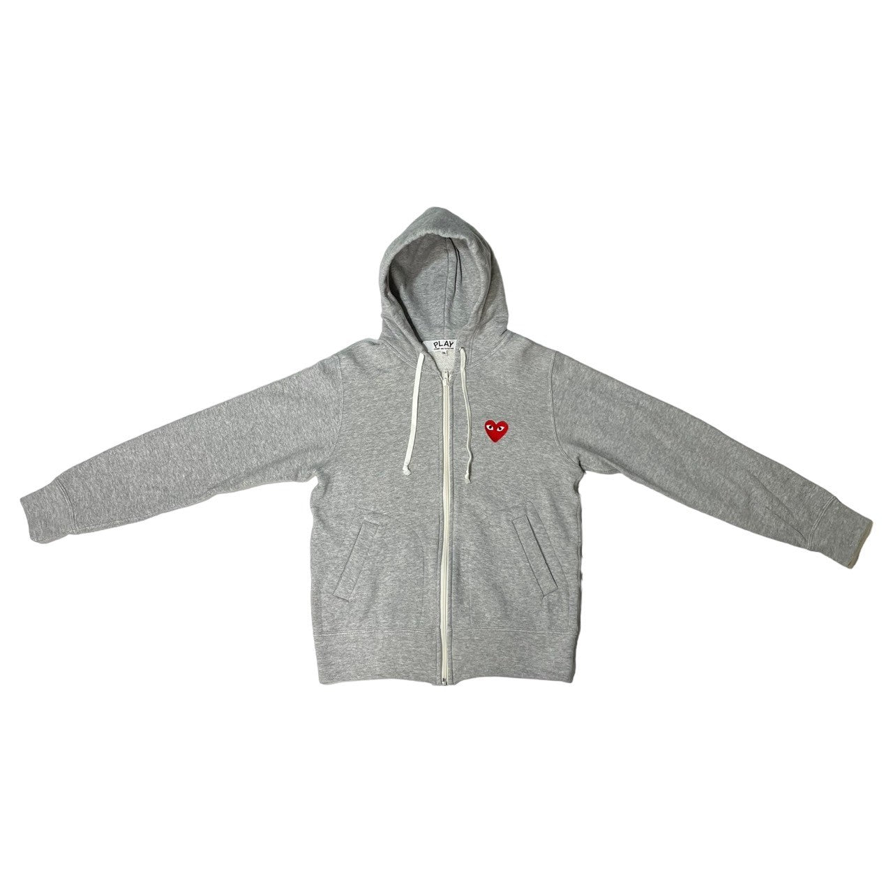 PLAY COMME des GARCONS(プレイコムデギャルソン) ZIP UP HOODIE ハート ロゴ ジップ パーカー フーディー AZ-T167 M ライトグレー AD2016/12