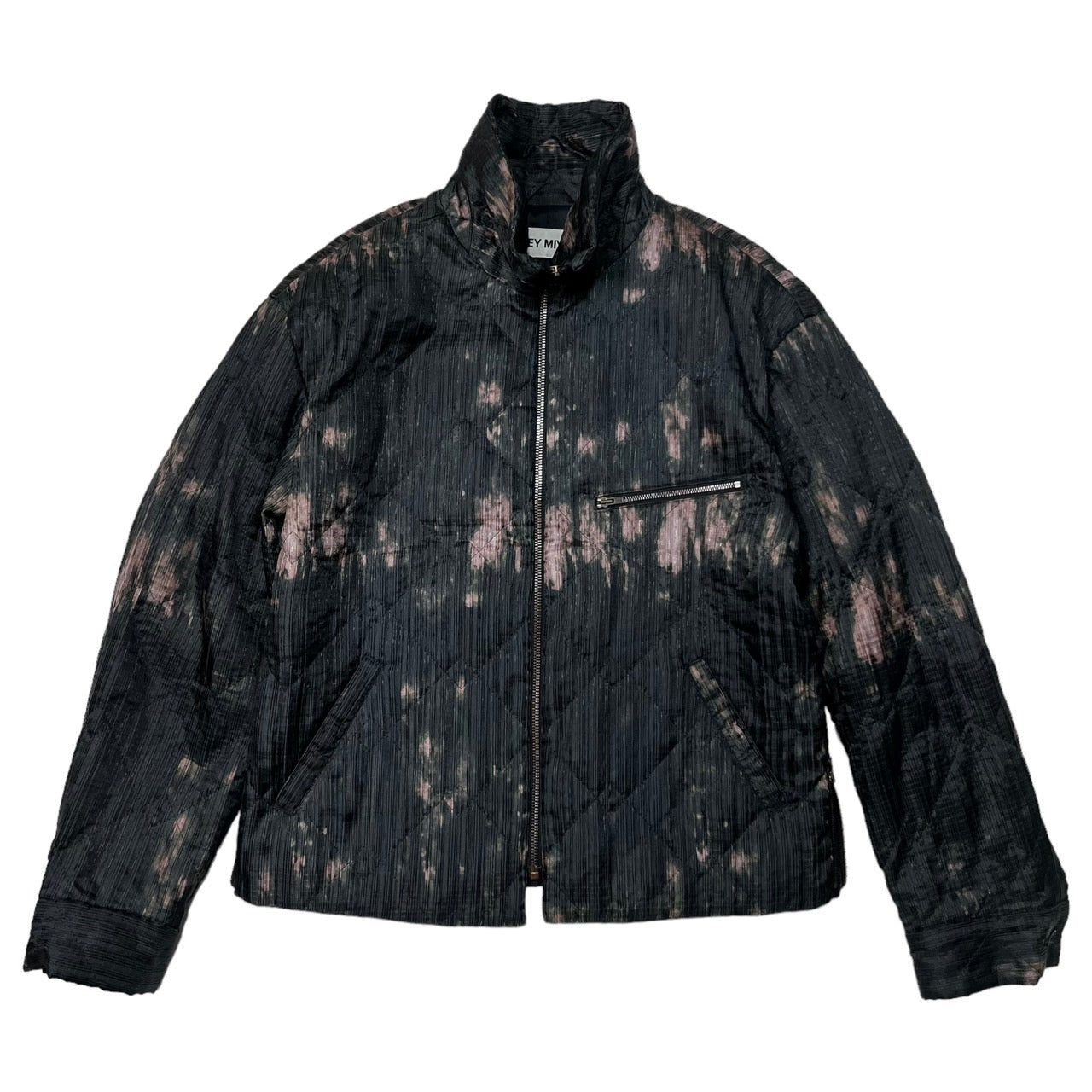 ISSEY MIYAKE(イッセイミヤケ) 98AW Vintage bleached quilted pleated jacket/ヴィンテージ脱色加工キルティングプリーツジャケット/90年代/アーカイブ IM84-FD924 SIZE M ブラック×パープル