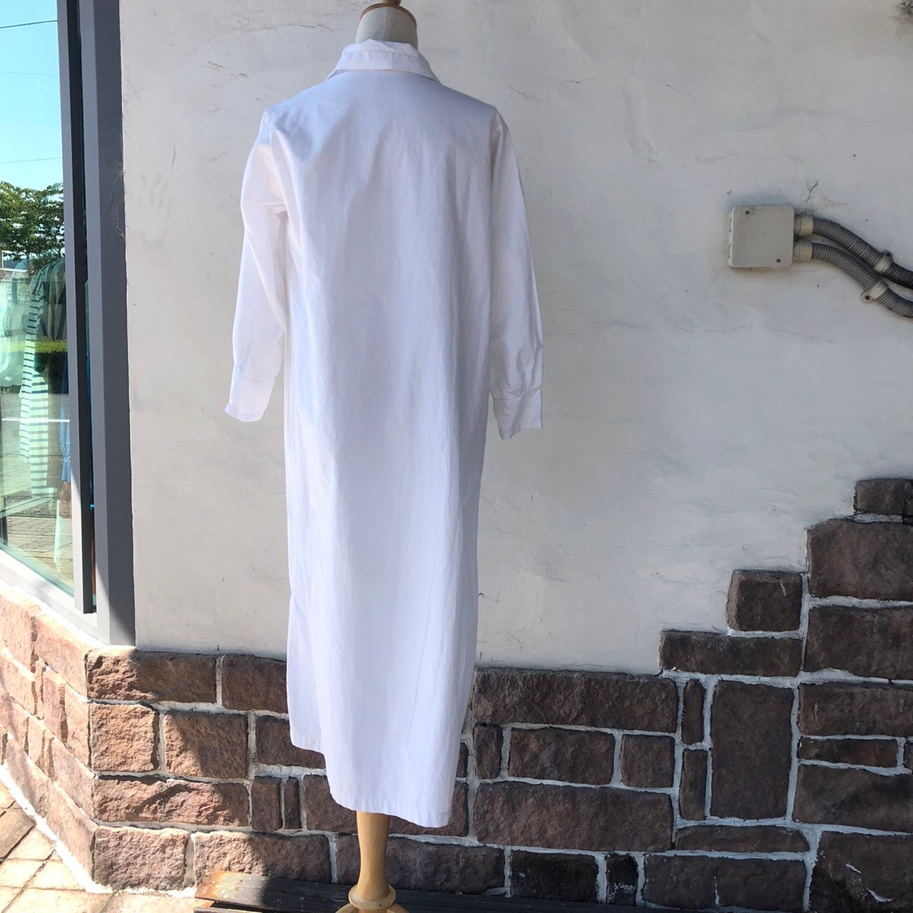 Euro Vintage(ヨーロッパヴィンテージ) Doko_フレンチコットンシャツロングワンピース 表記なし(Мサイズ程度) ホワイト