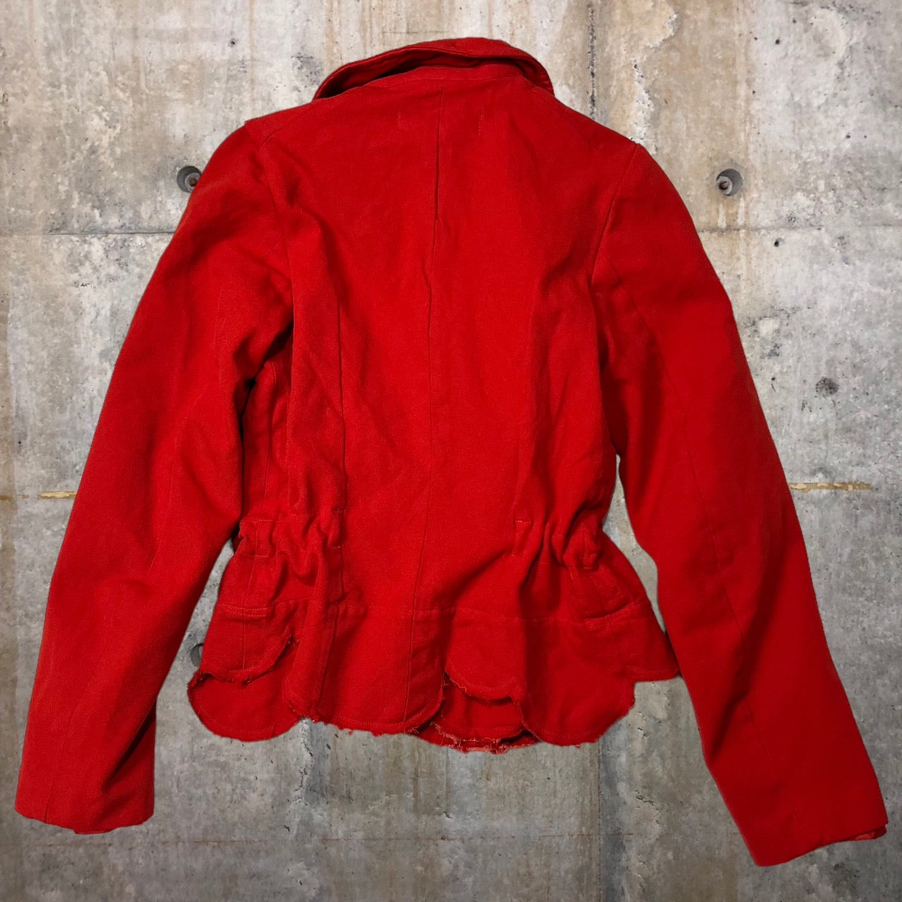 robe de chambre COMME des GARCONS(ローブドシャンブルコムデギャルソン) 04SS Poly fulling W riders jacket/ポリ縮絨ダブルライダースジャケット/ヴィンテージ/00s RM-J005 M レッド AD2003