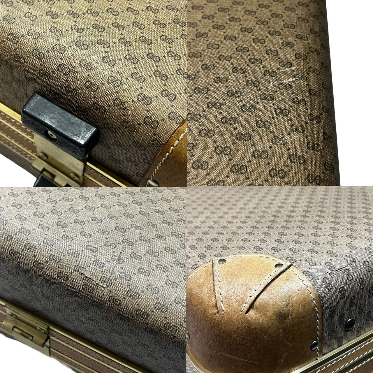 GUCCI(グッチ) vintage GG trunk case/ヴィンテージトランクケース/キャリーケース/旅行鞄 ベージュ 推定70年代~80年代/稀少