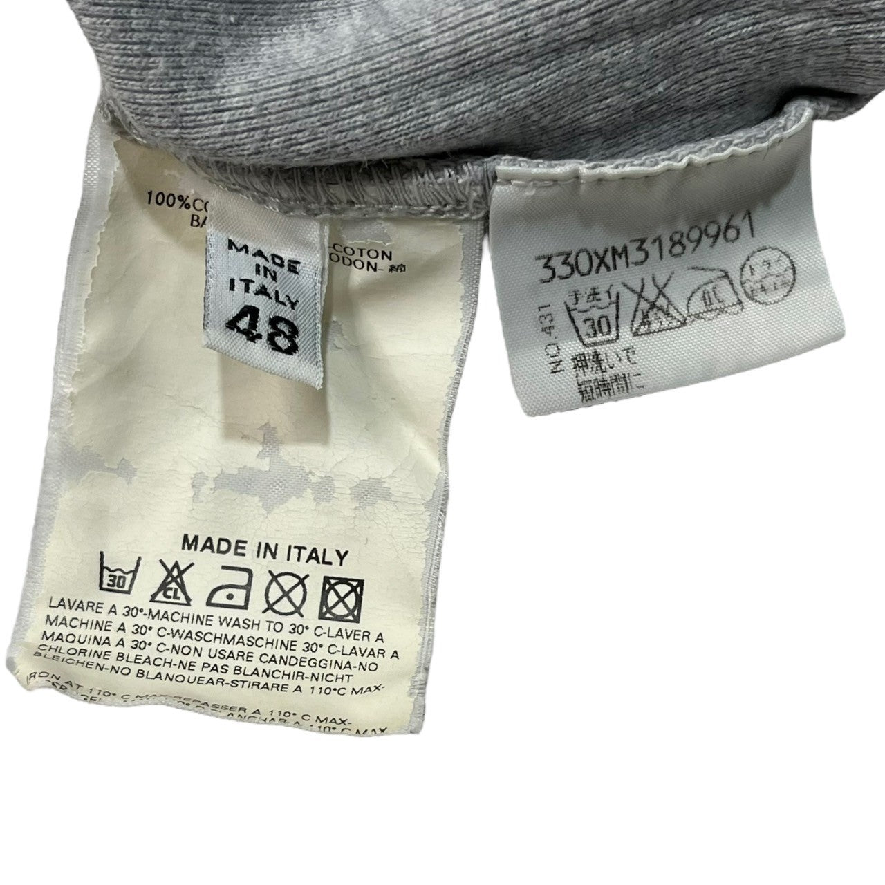 Maison Martin Margiela(メゾン マルタンマルジェラ) 01AW high neck L/S t-shirt ハイネック 長袖 カットソー Tシャツ 33XM031 48(L程度) グレー ここのえタグ 初期 アーカイブ Archive KOKONOE