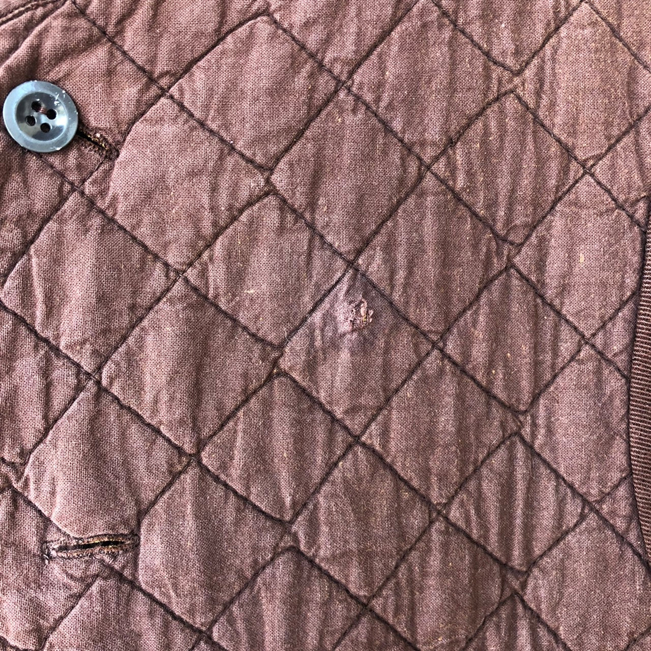 belgian army(ベルギー軍) 50sキルティングリメイクカーディガン 44/48(Mサイズ程度) ブラウン BEGETEX