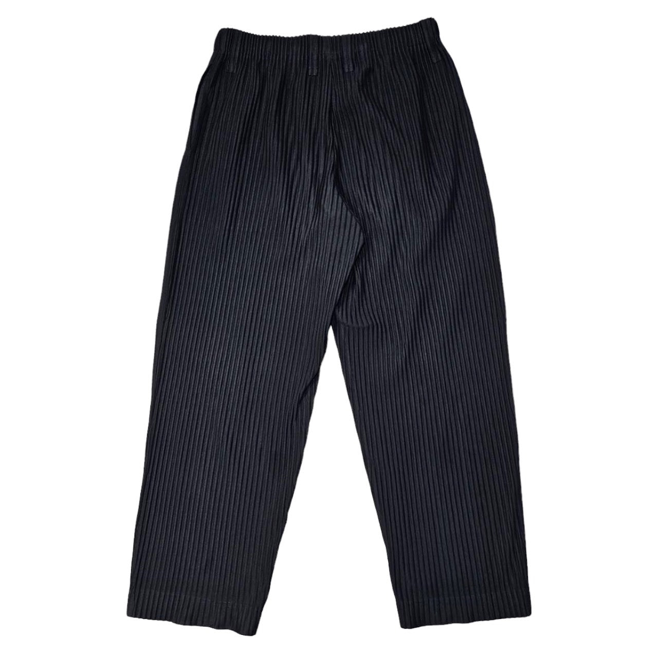 HOMME PLISSE ISSEY MIYAKE(オムプリッセイッセイミヤケ) 15AW BASICS pleated pants/ベーシックスプリーツパンツ HP55JF150 SIZE 3(L) ブラック ストレートシルエットタイプ