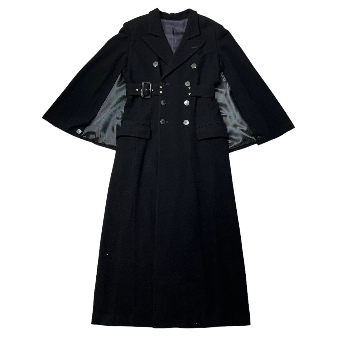 Jean Paul GAULTIER FEMME(ジャンポールゴルチエファム) 90’s ~ 00's double-breasted cloak wool long coat ダブル チェスター マント ウール スーパー ロング コート 570-5.CO.YG.SA.1424 40(L程度) ブラック archive アーカイブ