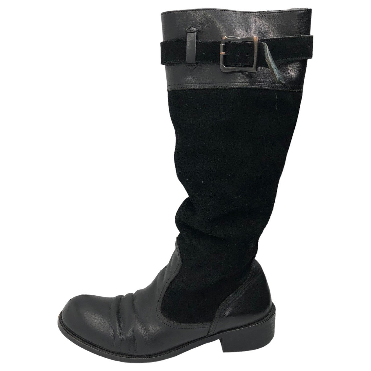 Y's(ワイズ) 00's suede leather long boots スウェード レザー ロング ブーツ 6(24cm程度) ブラック ヨウジ ヤマモト
