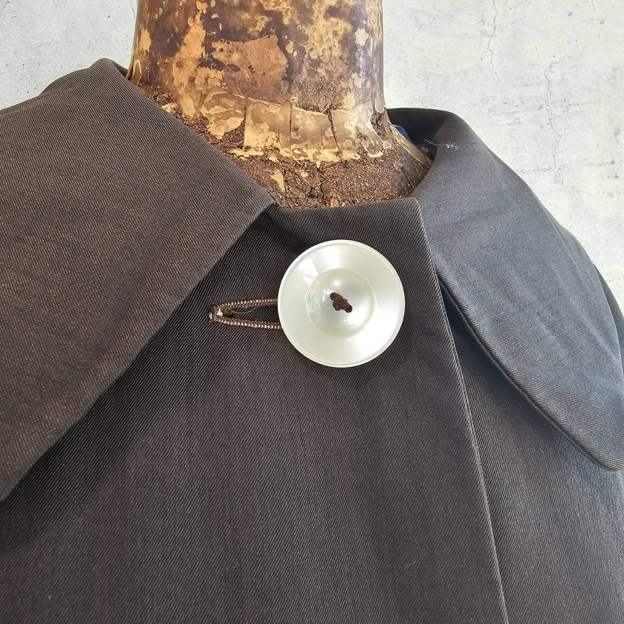 Euro Vintage(ヨーロッパヴィンテージ) Round_big big bid roundbutton stainless steel collar coat / ビッグボタンステンカラーコート 表記なし(Mサイズ程度) ブラウン