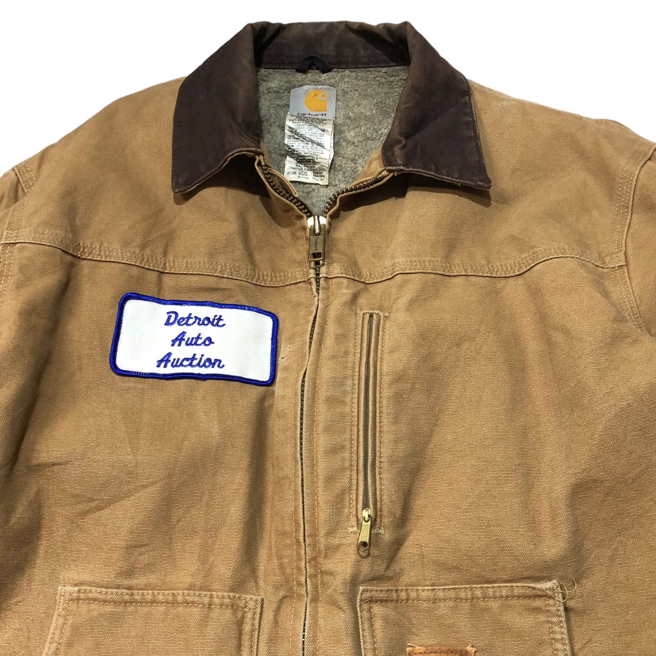 carhartt(カーハート) 90's ワッペンダック地ジャケット/裏ボアワークジャケット/企業物 XL程度 ベージュ 90年代/ヴィンテージ/NOR-CAl