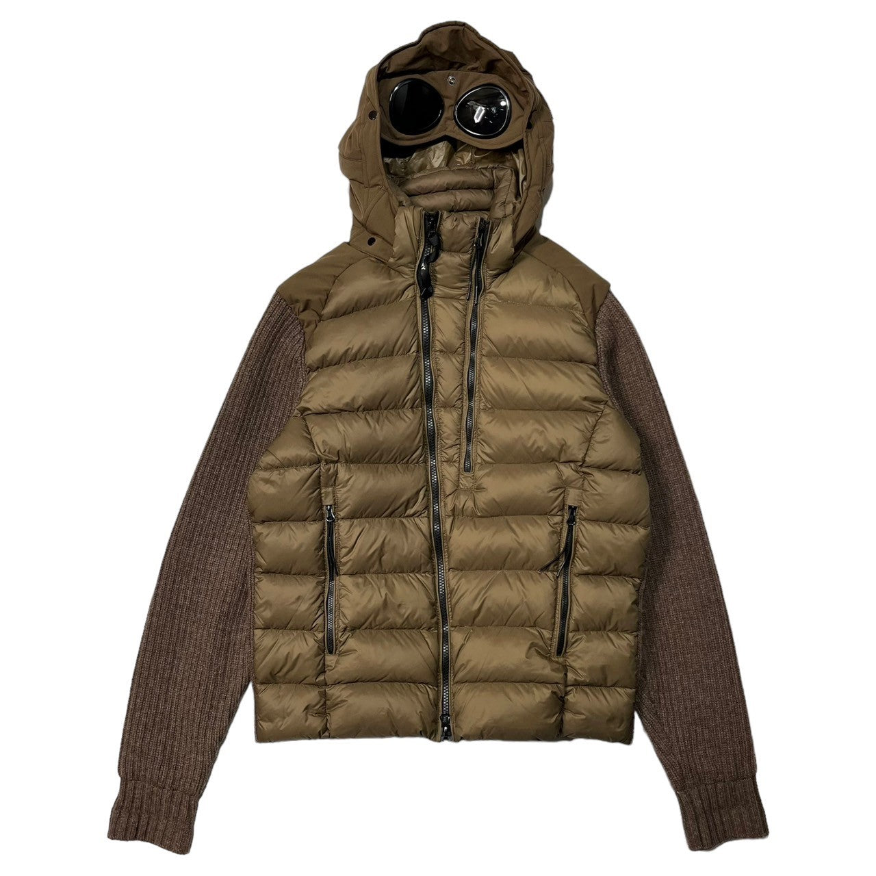 C.P.COMPANY(シーピーカンパニー) goggle down knit jacket ゴーグル ダウン ニット ジャケット マウンテンパーカー 05CMKN024A 48(L程度) ブラウン