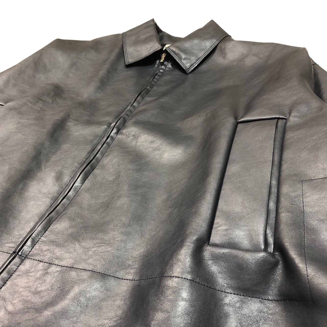 YOKE(ヨーク) 19SS FAUX LEATHER JACKET/レザージャケット/スイングトップ YK19SS0039B-JS S ダークネイビー so john 別注/限定モデル